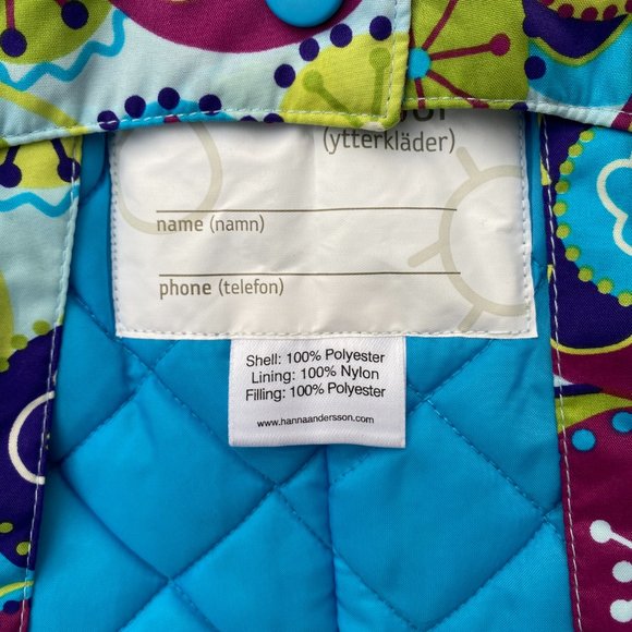 Hanna Andersson Floral Quilted One-Piece Snowsuit Double Zip Funky-18-24 mos - Picture 13 of 16